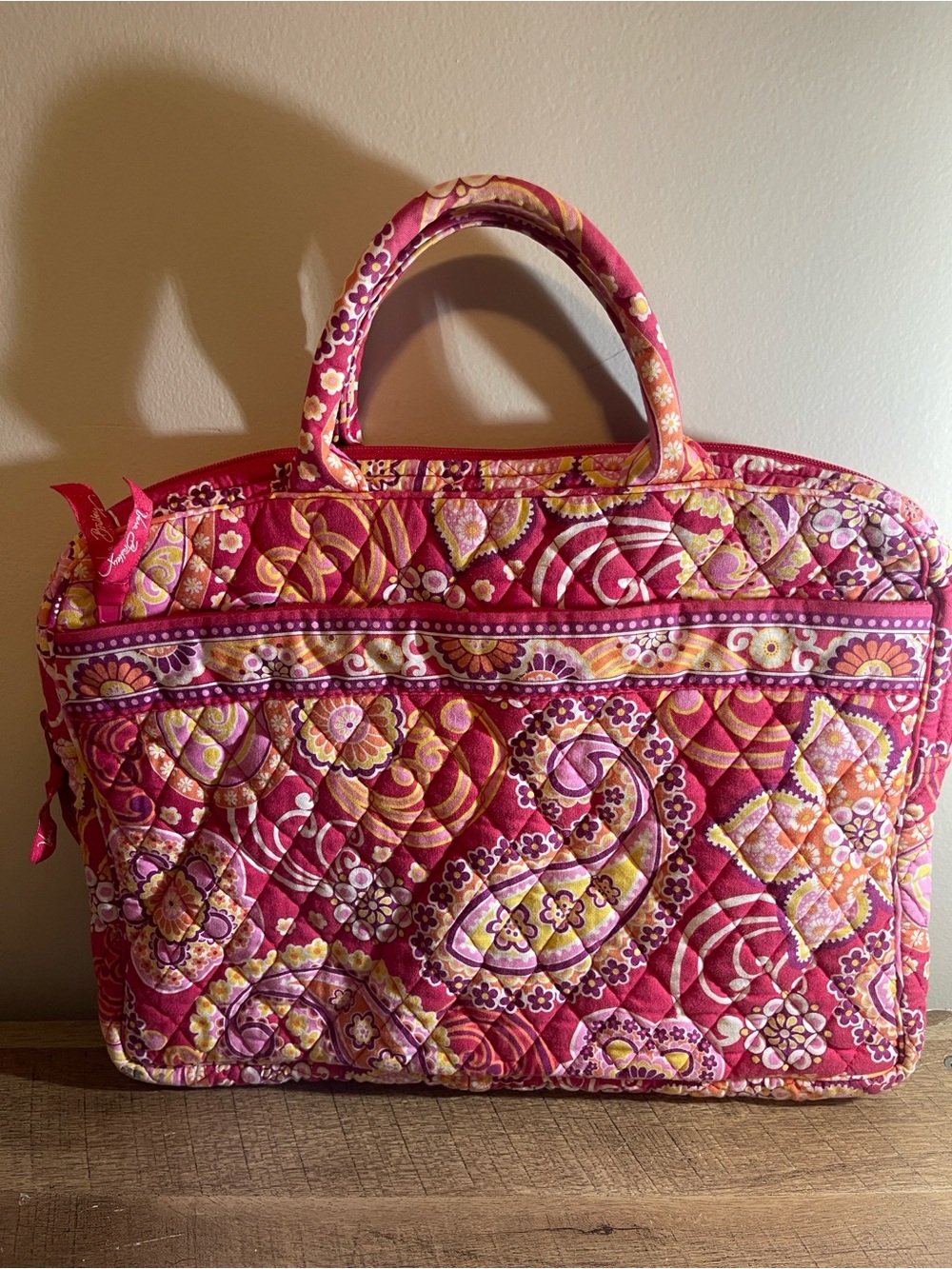 Vera Bradley Hot Pink Quilted Paisley Laptop Bag